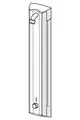 Duschpaneel aus Aluminium und Chrom mit einem Auslauf und einem Einstellknopf, gefertigt von HANSA. Vertikale Anordnung mit schlichtem Design.